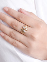 Fenella Diamond Wave 18K Gold Plated Women's Ring
