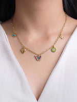 Finola Butterfly Charms 18K Gold Plated Necklace