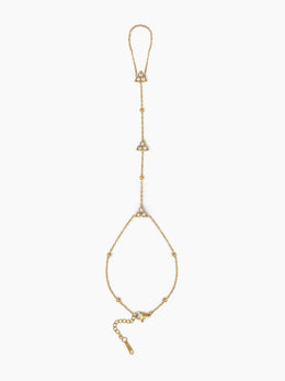 Freya Diamond Floral 18K Gold Plated Ring Bracelet
