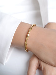 Gianella Bamboo Link 18K Gold Plated Cuff Bracelet