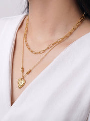 Imogen Heart Link 18K Gold Plated Layered Necklace