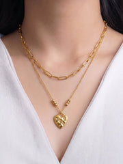 Imogen Heart Link 18K Gold Plated Layered Necklace