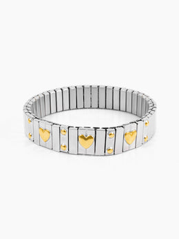 Ishra Heart Silver - 18K Gold Plated Bracelet