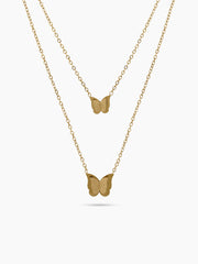 Junia Butterfly 18K Gold Plated Layered Necklace