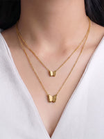 Junia Butterfly 18K Gold Plated Layered Necklace