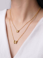 Junia Butterfly 18K Gold Plated Layered Necklace