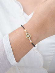 Kavira Circle Halo Diamond 18K Gold Plated Mangalsutra Bracelet