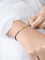Kavira Circle Halo Diamond 18K Gold Plated Mangalsutra Bracelet
