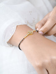 Kavira Circle Halo Diamond 18K Gold Plated Mangalsutra Bracelet