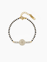 Kavira Circle Halo Diamond 18K Gold Plated Mangalsutra Bracelet
