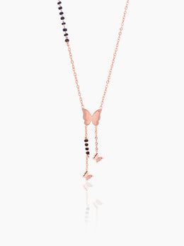 Kavya Butterfly Rosegold Plated Mangalsutra