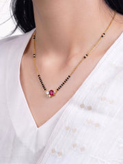 Krisha Pink Diamond 18K Gold Plated Mangalsutra