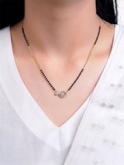 Krupa Twin Drop Diamond 18K Gold Plated Mangalsutra