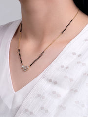 Krupa Twin Drop Diamond 18K Gold Plated Mangalsutra