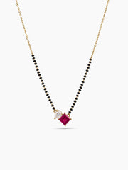 Kruti Pink Diamond 18K Gold Plated Mangalsutra