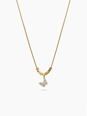 Kyomi Diamond Butterfly 18K Gold Plated Necklace