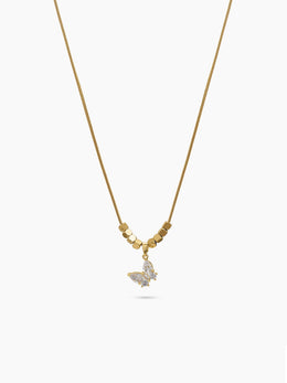 Kyomi Diamond Butterfly 18K Gold Plated Necklace