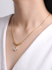 Kyomi Diamond Butterfly 18K Gold Plated Necklace
