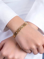 Lareza Diamond 18K Gold Plated Small Wrist Band Bracelet