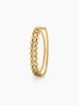 Lareza Diamond 18K Gold Plated Small Wrist Band Bracelet