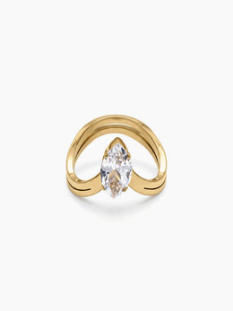 Leonie Marquise Solitaire 18K Gold Plated Women's Ring