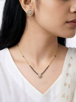 Lisa 18K Gold Plated Mangalsutra Jewelry Set Of 2 - Necklace & Earrings