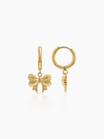 Liza Bow 18K Gold Plated Hoop Earrings