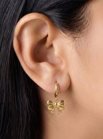 Liza Bow 18K Gold Plated Hoop Earrings