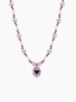 Lola Lilac Heart Women's Beaded Necklace