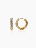 Lorveta Diamond 18K Gold Plated Hoop Earrings