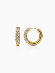 Lorveta Diamond 18K Gold Plated Hoop Earrings