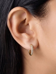 Lorveta Diamond 18K Gold Plated Hoop Earrings