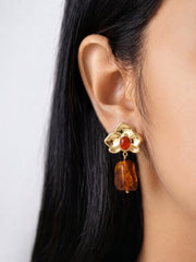 Lovenna Floral 18K Gold Plated Earrings