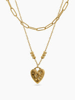 Imogen Heart Link 18K Gold Plated Layered Necklace