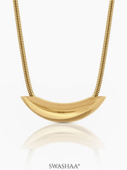 Luna Crescent Bold Snake Chain Necklace