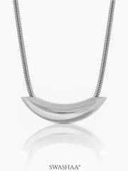 Luna Crescent Bold Snake Chain Necklace