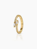 Lunessa Marquise Diamond 18K Gold Plated Women's Ring
