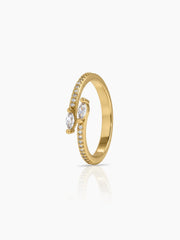 Lunessa Marquise Diamond 18K Gold Plated Women's Ring