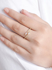 Lunessa Marquise Diamond 18K Gold Plated Women's Ring