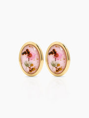 Lunette Floral 18K Gold Plated Earrings