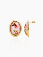 Lunette Floral 18K Gold Plated Earrings