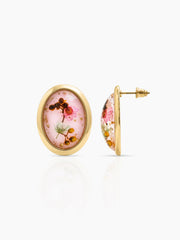 Lunette Floral 18K Gold Plated Earrings