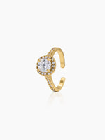 Lureza Solitaire Halo 18K Gold Plated Women's Ring