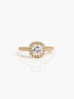 Lureza Solitaire Halo 18K Gold Plated Women's Ring