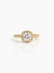 Lureza Solitaire Halo 18K Gold Plated Women's Ring