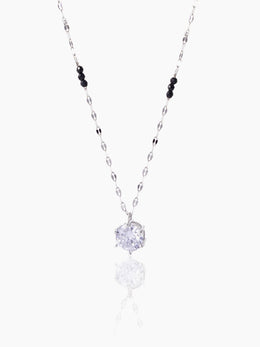 Madan Solitaire Silver Mangalsutra