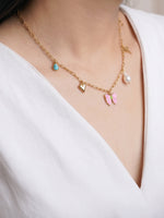 Maribel Bow Pearl Charms Necklace