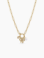 Mariette Bow Charms 18K Gold Plated Necklace