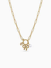Mariette Bow Charms 18K Gold Plated Necklace
