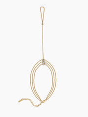 Maristel Diamond Layered Chain 18K Gold Plated Ring Bracelet